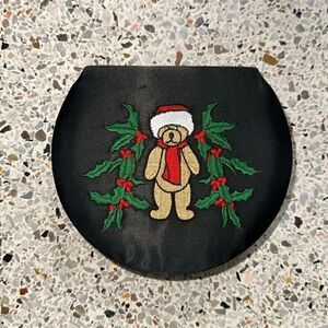 NWT holiday teddy bear Christmas ugly sweater purse handbag embroidered